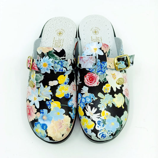 Kožne ženske klompe Sanital Light 4372 crne 37