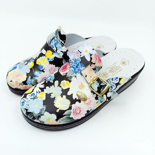 Kožne ženske klompe Sanital Light 4372 crne 37