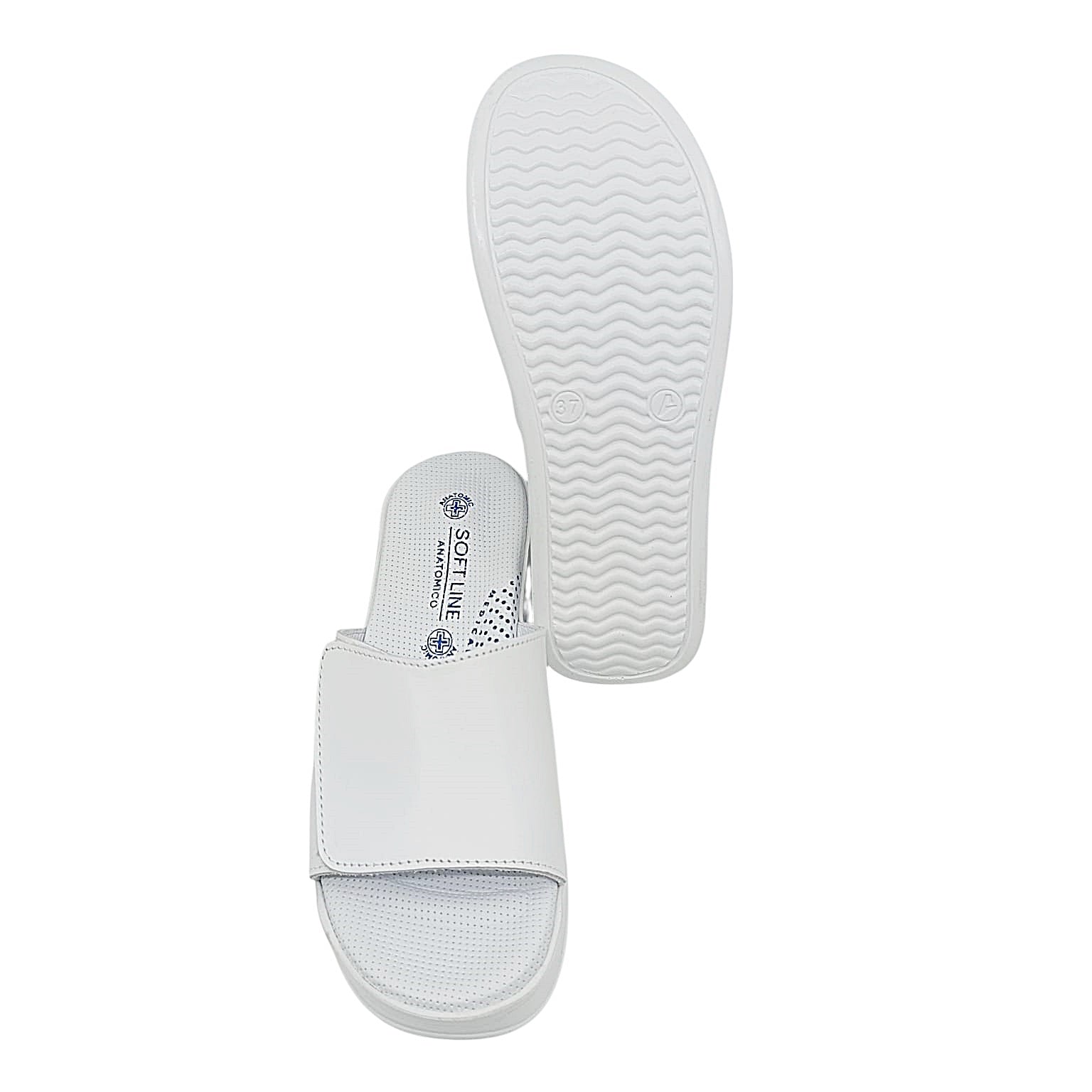 anatomske bijele zenske papuce tabanica pogled