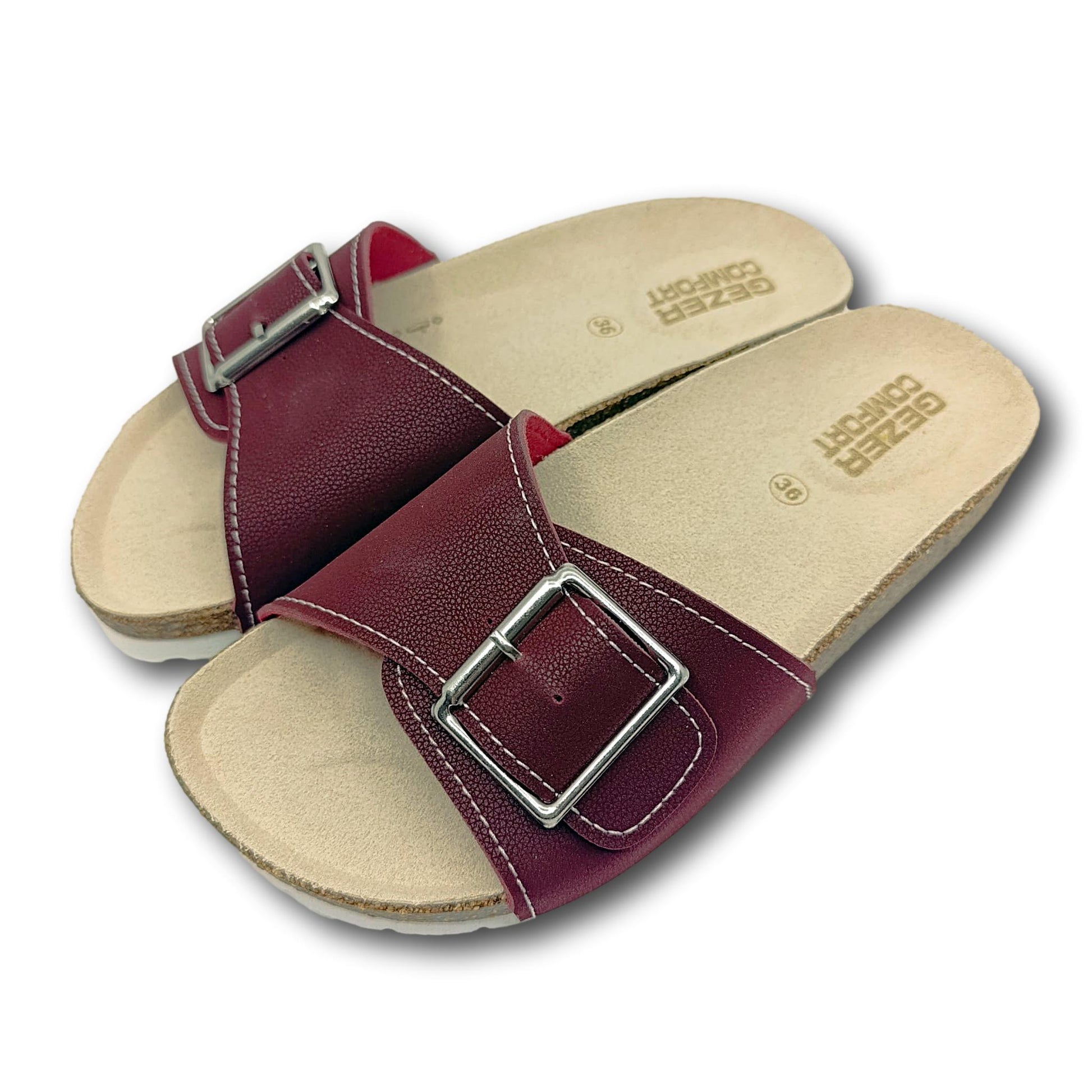 anatomske bordo natikace sa kopcom prednji pogled