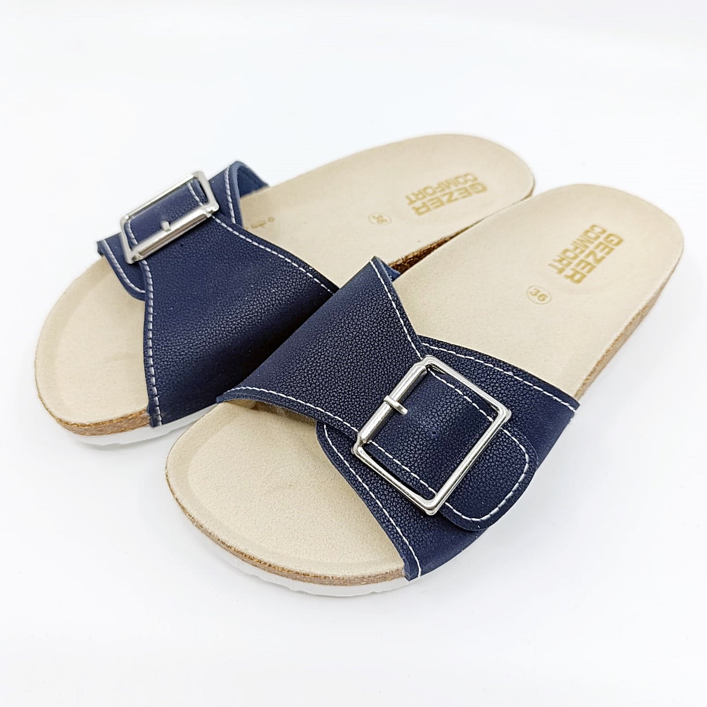 anatomske tamnoplave natikace sa kopcom bocni pogled