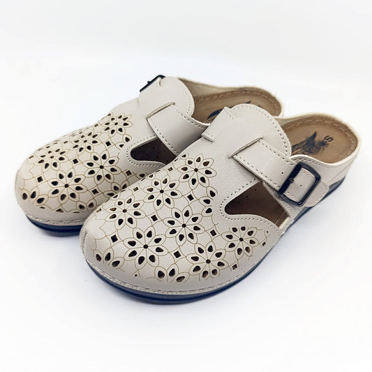 bež anatomske klompe 3 cm peta