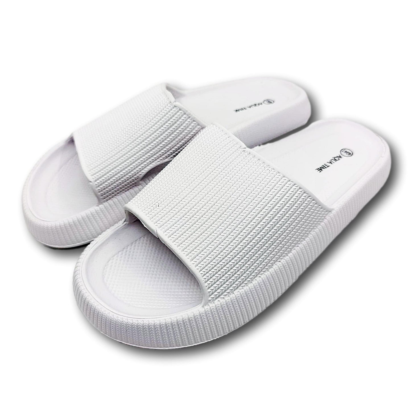 bijele anatomske natikace za plazu prednji pogled