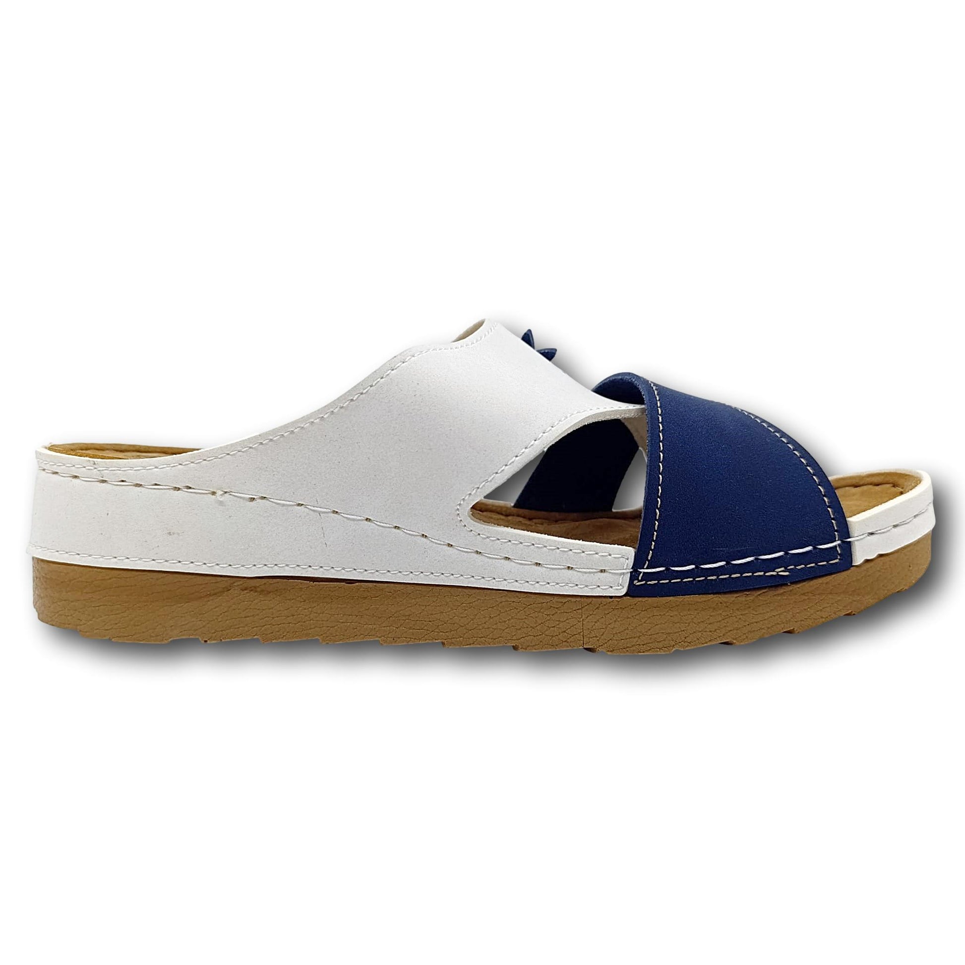 bijelo plavi natikaci cvjetni detalji platforma