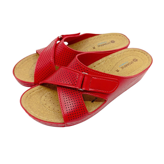 crvene zenske natikace umjetna koza udobne povisena peta