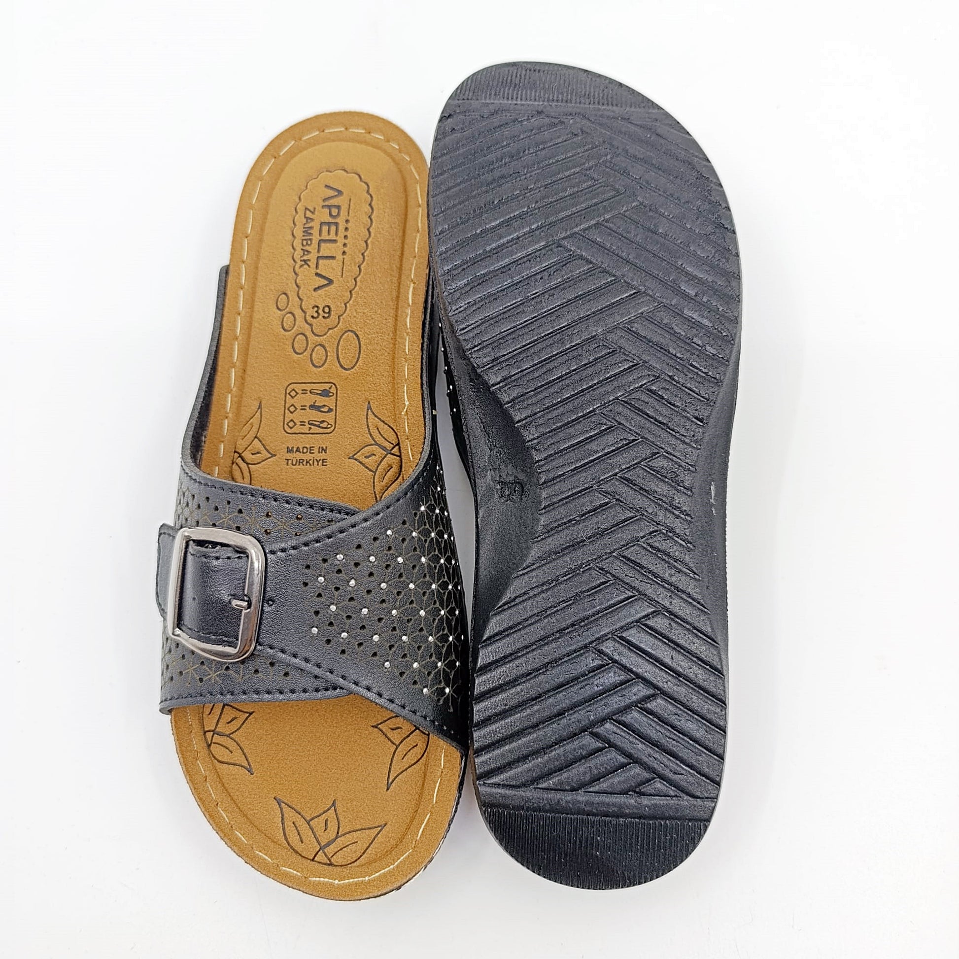 elegantne papuce perforirana koza profil