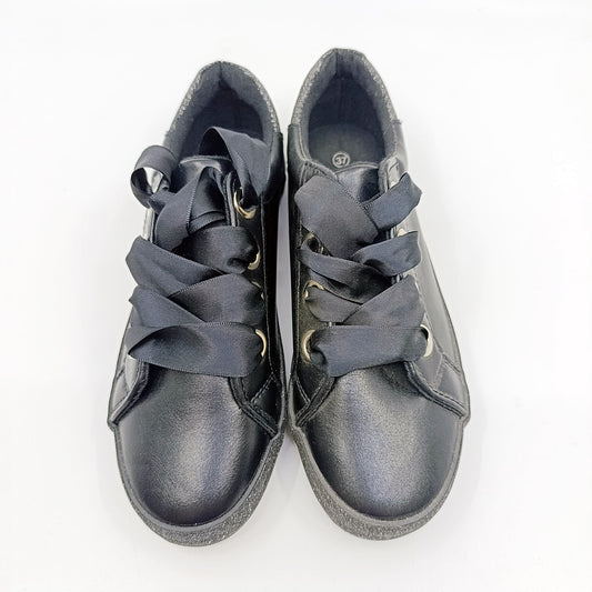 elegantne zenske tenisice siroke vezice crne