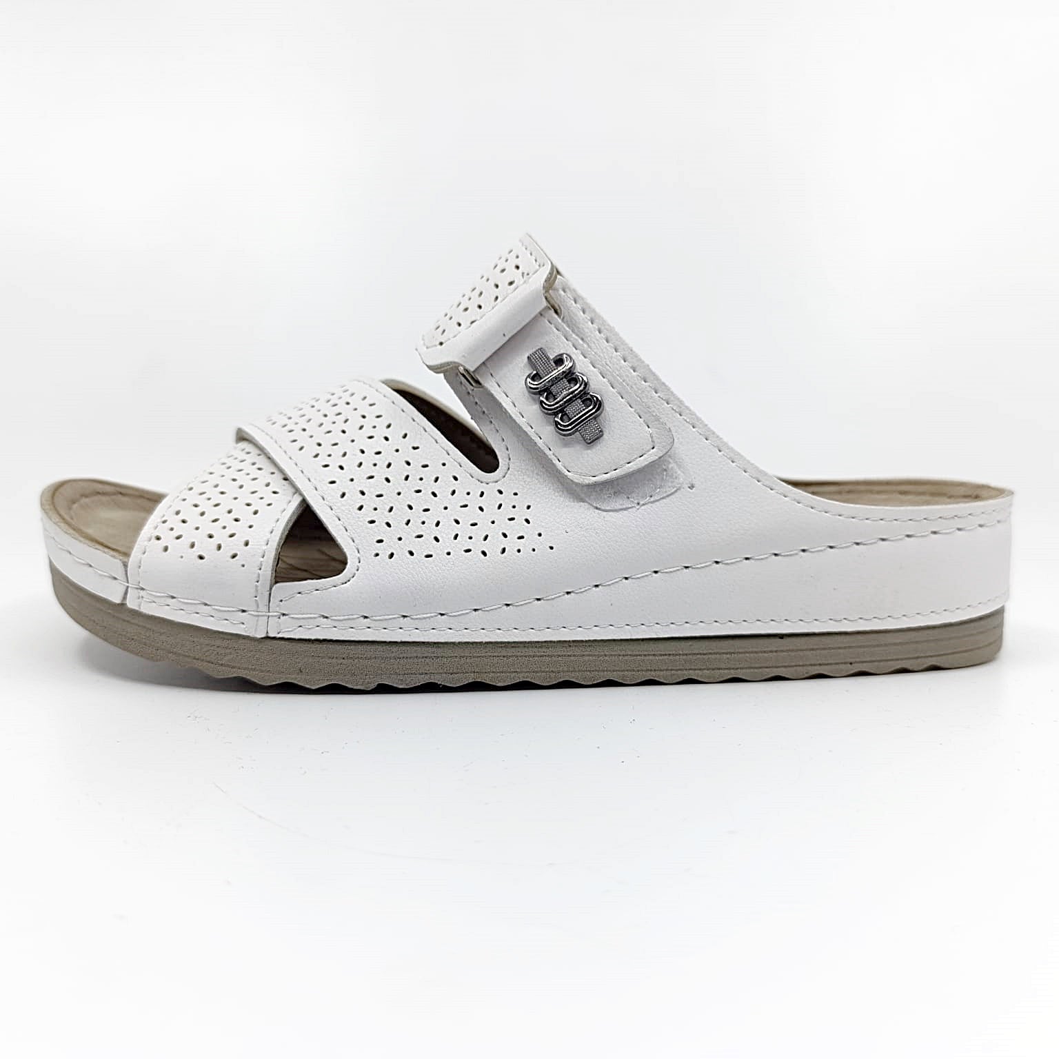 golden step udobne bijele natikace 4.5 cm djon