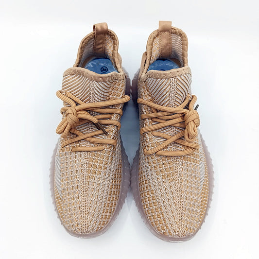 knitted womens sneakers beige comfortable athletic footwear