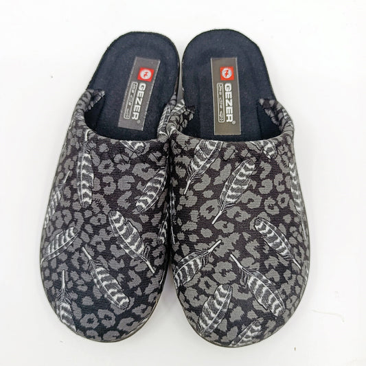 lagane zenske kucne papuce elegantan uzorak siva boja