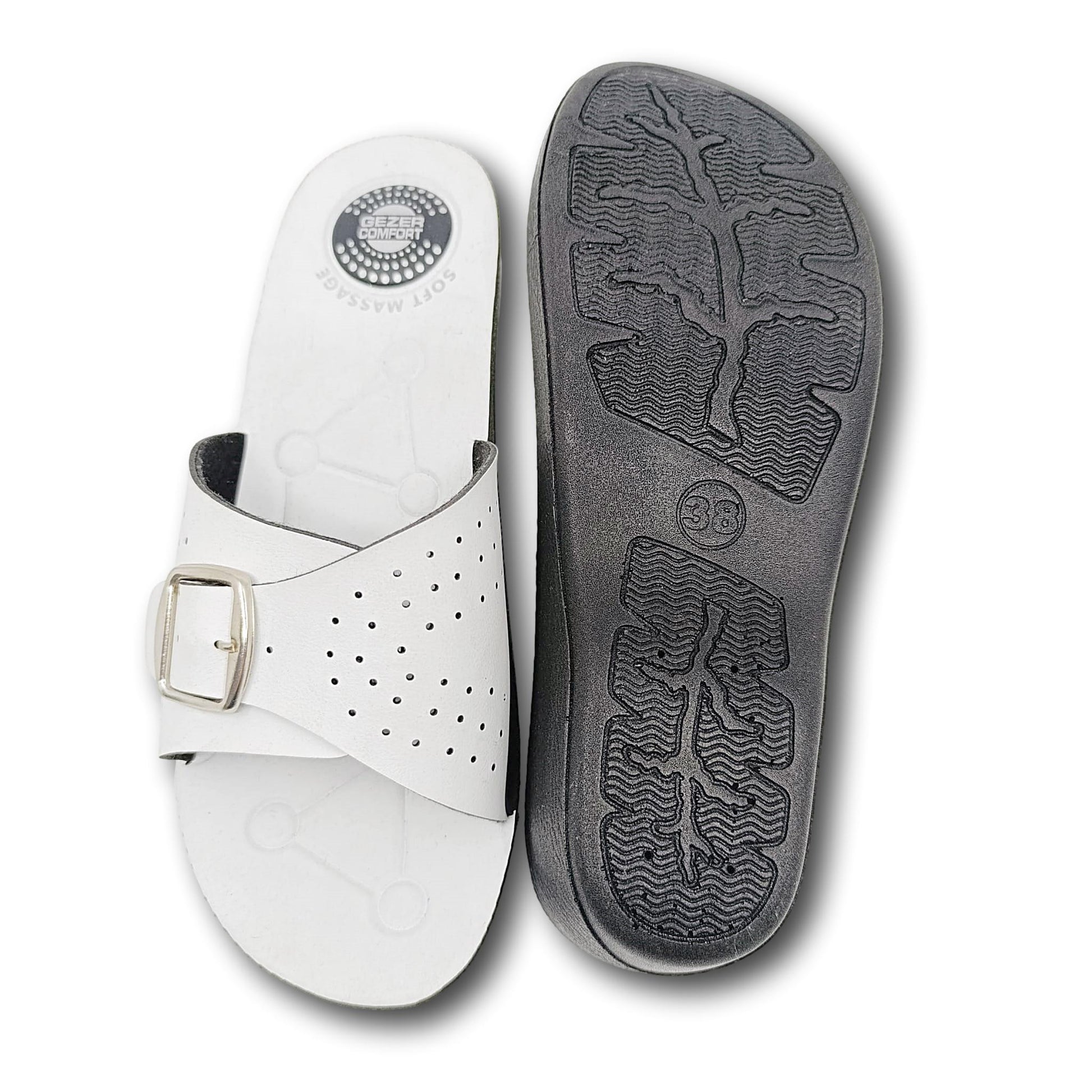 ljetne bijele natikace povisena peta comfort