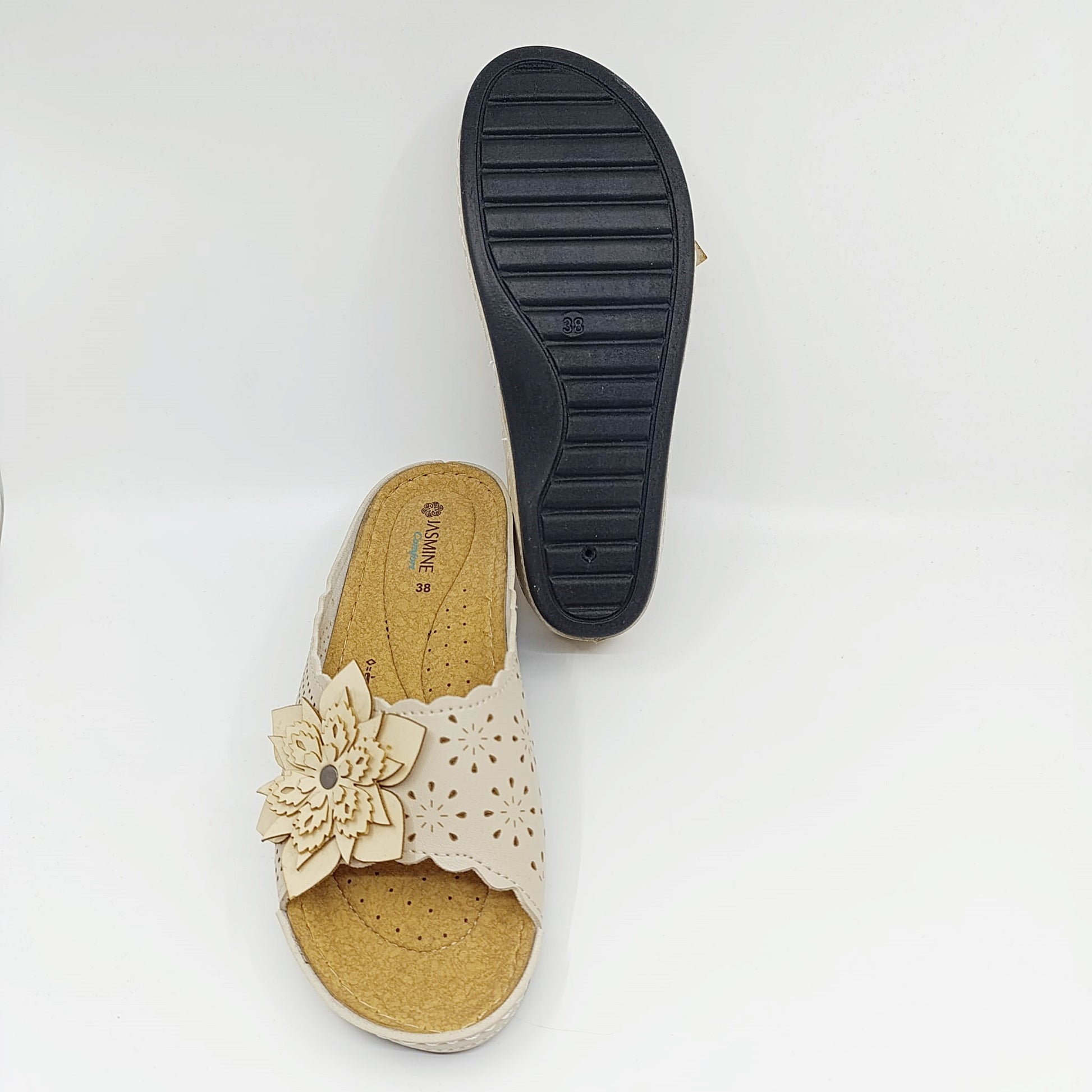 ljetne zenske natikace mekane perforirana koza cvjetni ukras