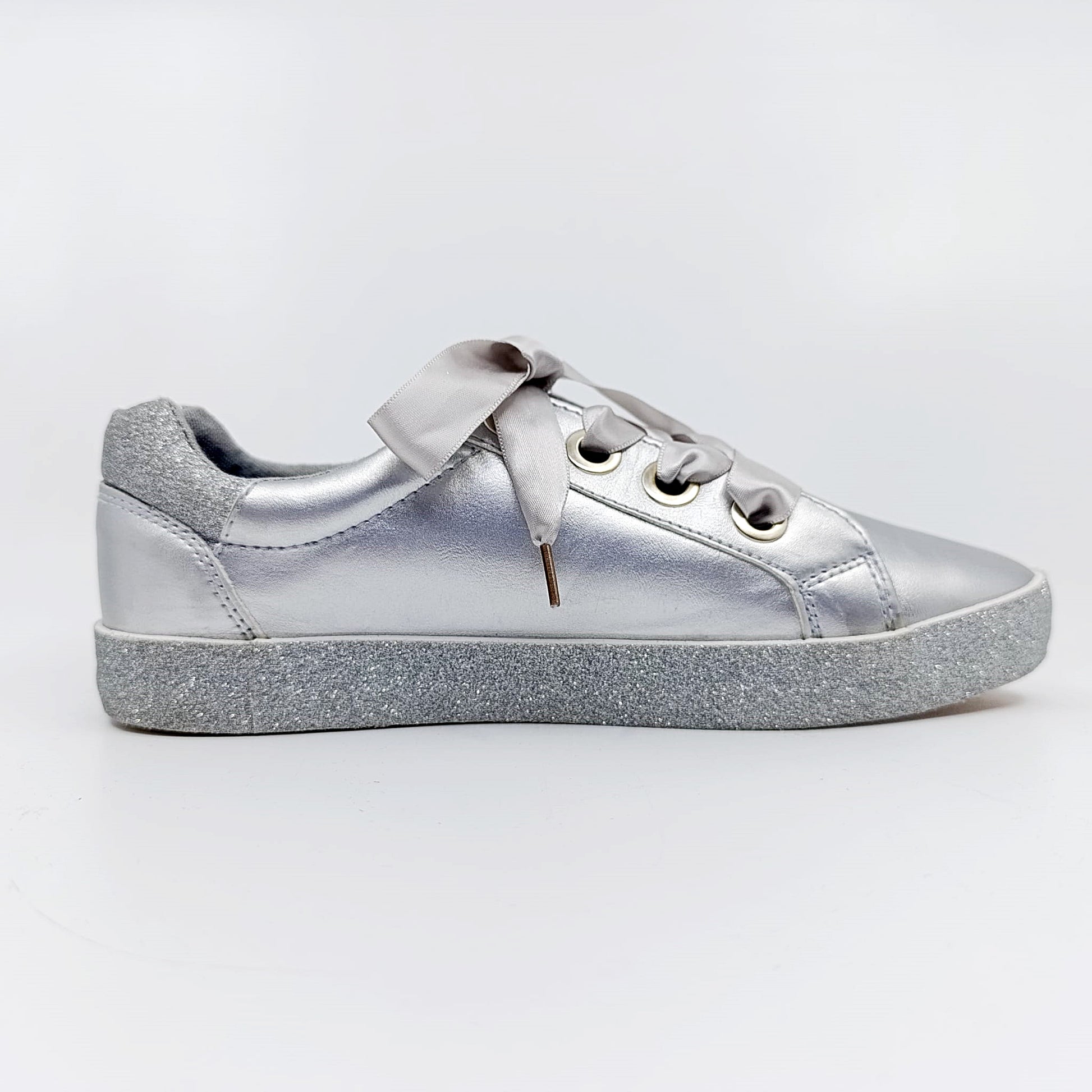 modne zenske srebrne tenisice fleksibilne cijela obuca