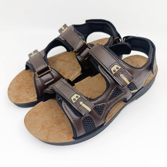 muske gezer sandale smeda umjetna koza prednji prikaz