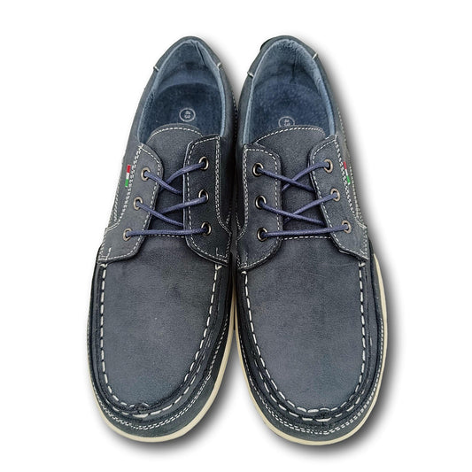 muske mornarsko plave talijanske kozne palubne cipele velicine 41-45