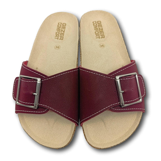 natikace sa sirokim remenom bordo boja sa strane