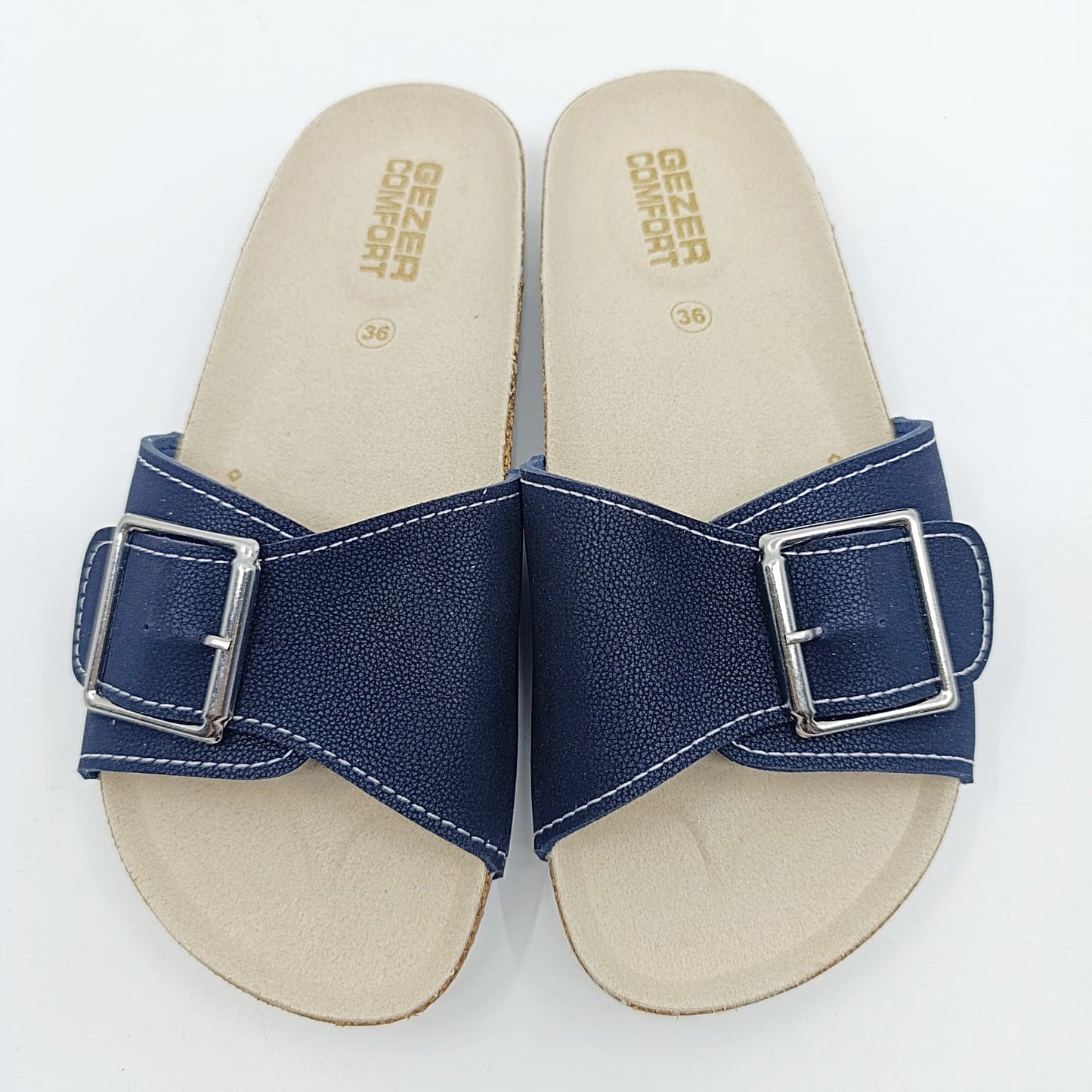 natikace sa sirokim remenom tamnoplava boja odozgo