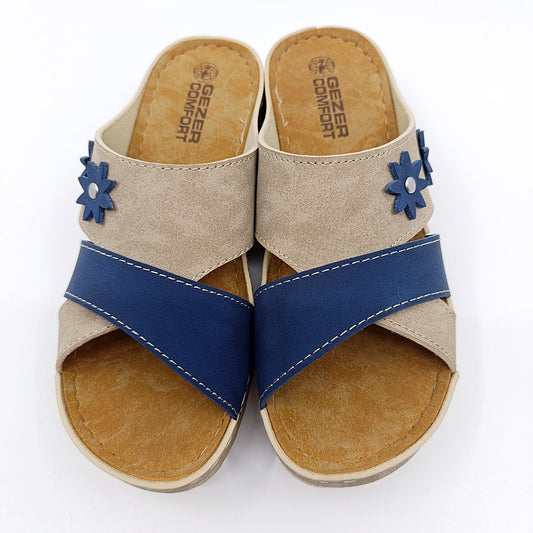 natikače ženske bež plave haro shoes