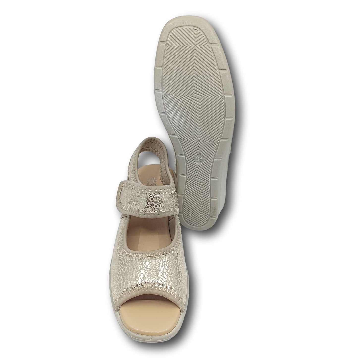 ortopedske sandale metalizirane platforma za starije