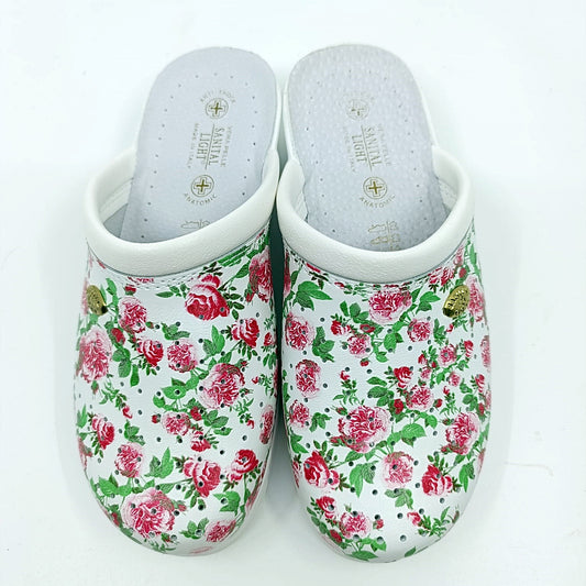 radne papuce medicinske sestre cvjetni dezene bijele