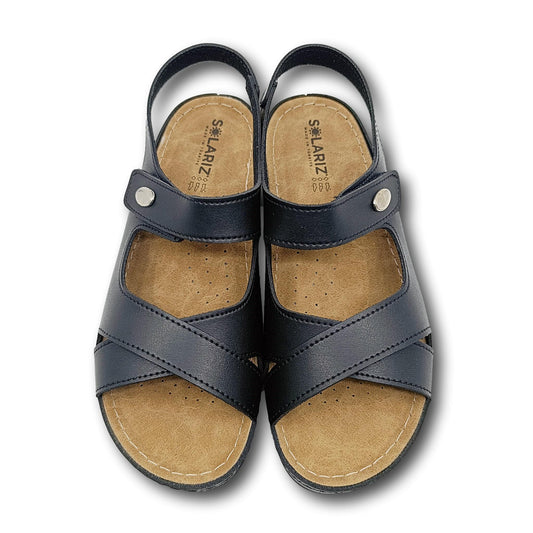 solariz zenske kozne crne sandale cicak traka