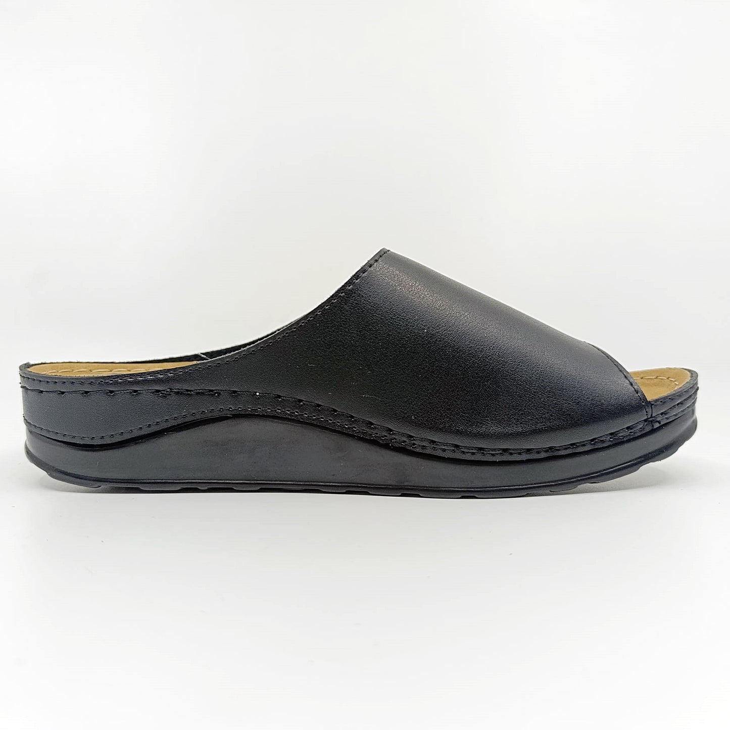 udobne kožne natikače crne žene prozračne solariz