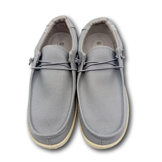 udobne mokasine za muskarce sive platno umjetni materijal