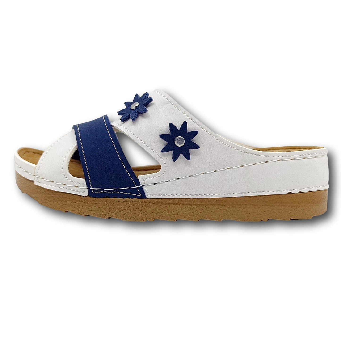 udobne zenske papuce ljeto bijela plava