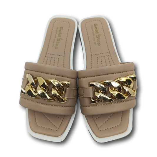 udobni natikači camel boja golden step