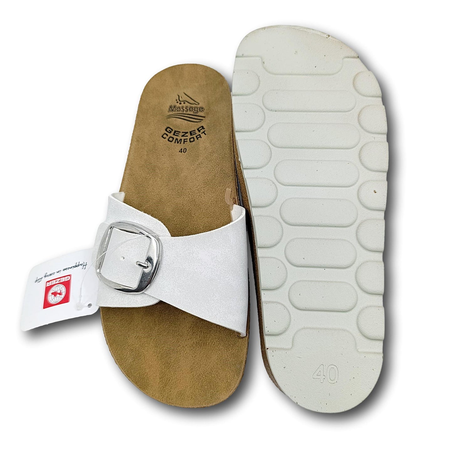 umjetna koza natikace gezer comfort 40 bijele