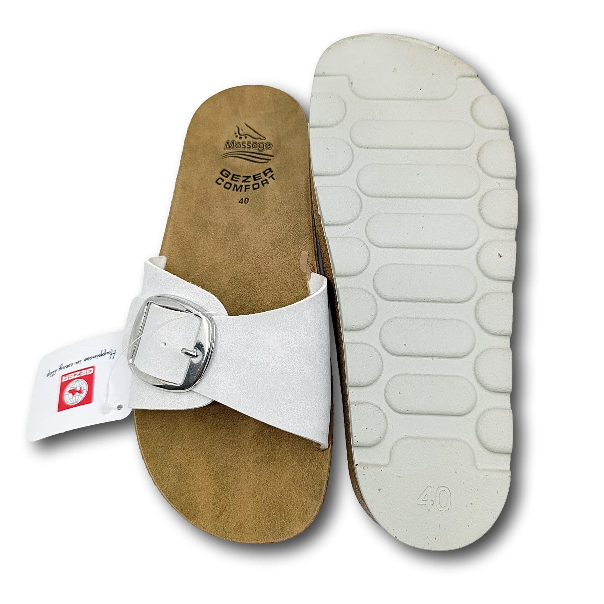 umjetna koza natikace gezer comfort 40 bijele