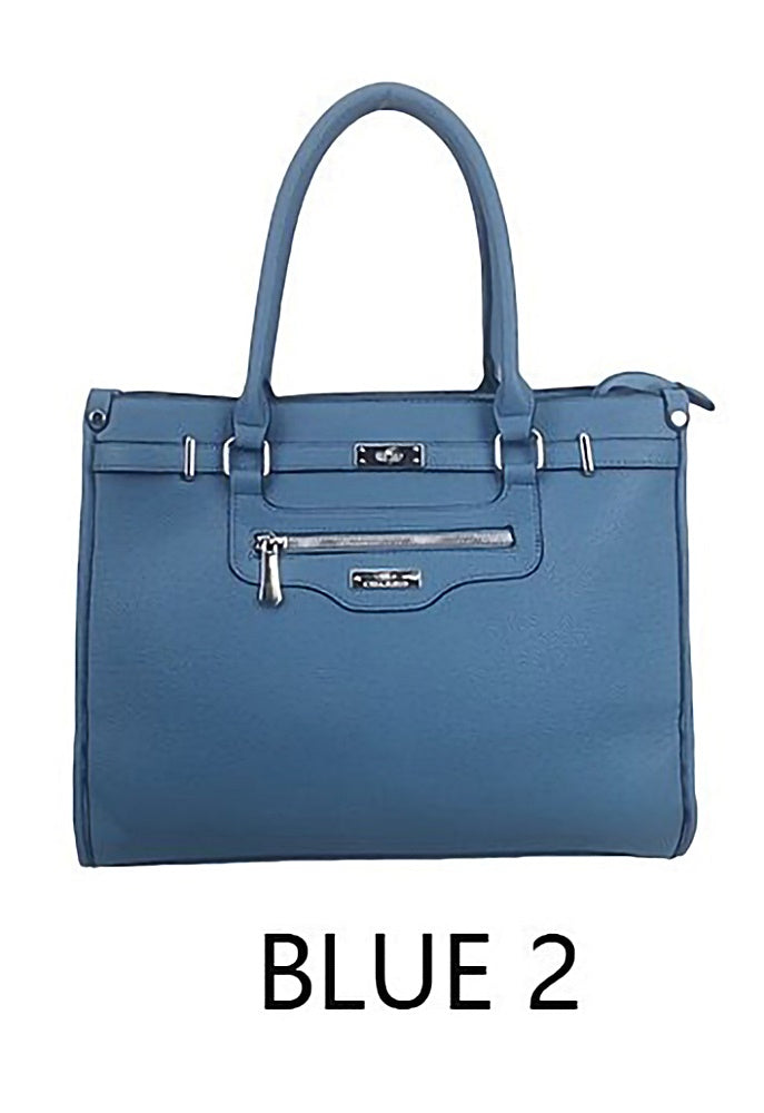 zenska strukturirana torba plava metalni detalji CH6678-84 blue