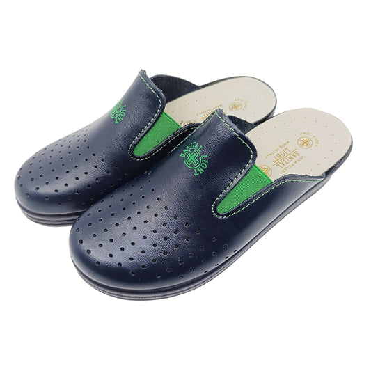 zenske anatomske klompe plave kozna obuca