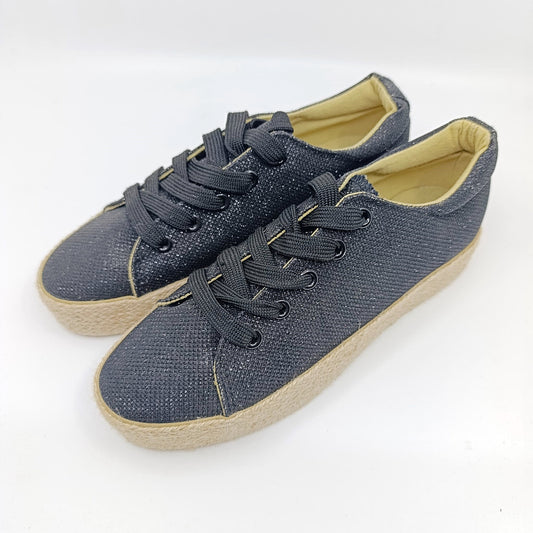 zenske crne platforma spagerice sjaj