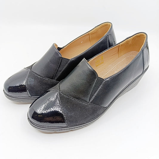 zenske kozne casual cipele crne sprijeda