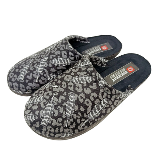 zenske kucne papuce sive perje leopard print lagane 36-41