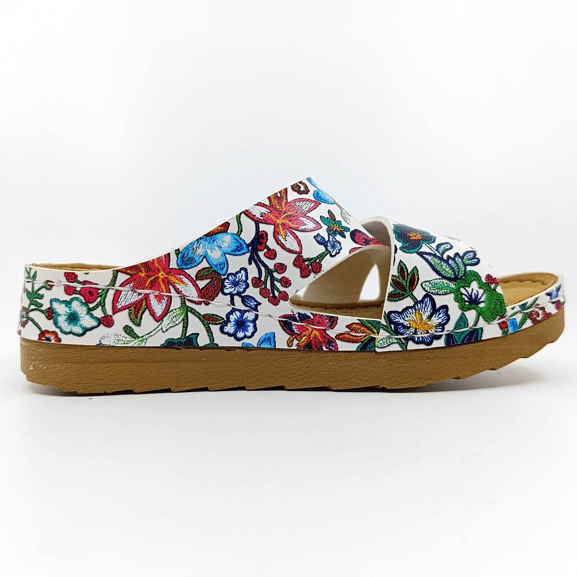 zenske natikace povisena peta sareno cvjetno gornjiste