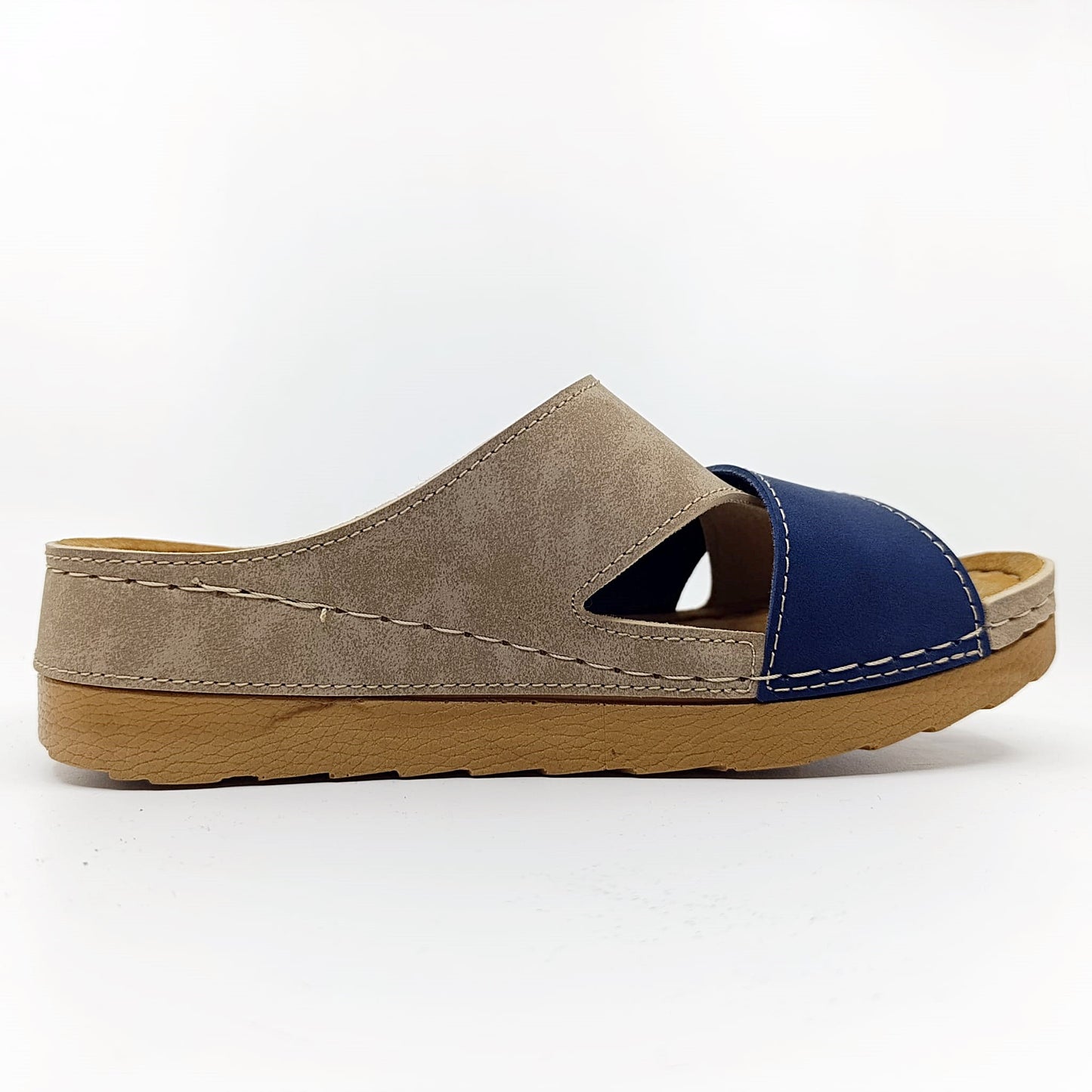 ženske natikače ljetne plave bež cvjetovi