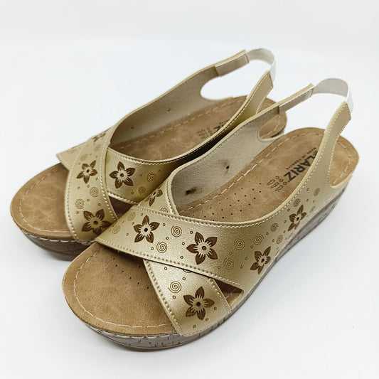 zlatne sandale udobne poviseni djon