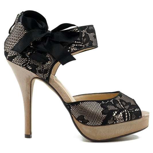 Linea Elegance Rebecca Blk Mesh/champ Satin