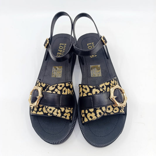 Ženske sandale Rossella Lopes Lusi crne leopard