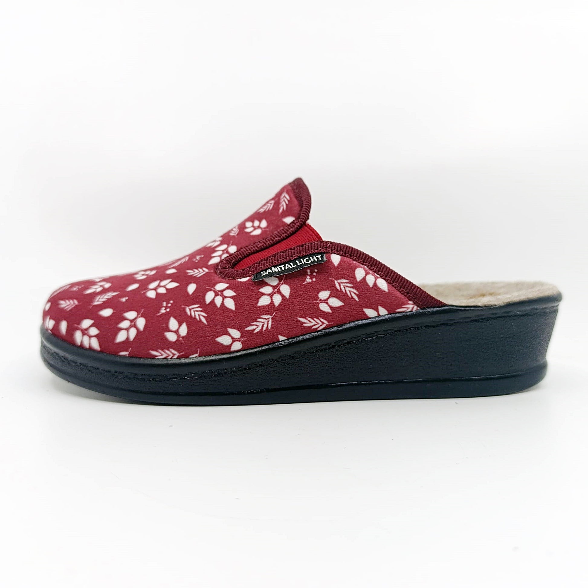 bordo papuce sa cvjetnim printom