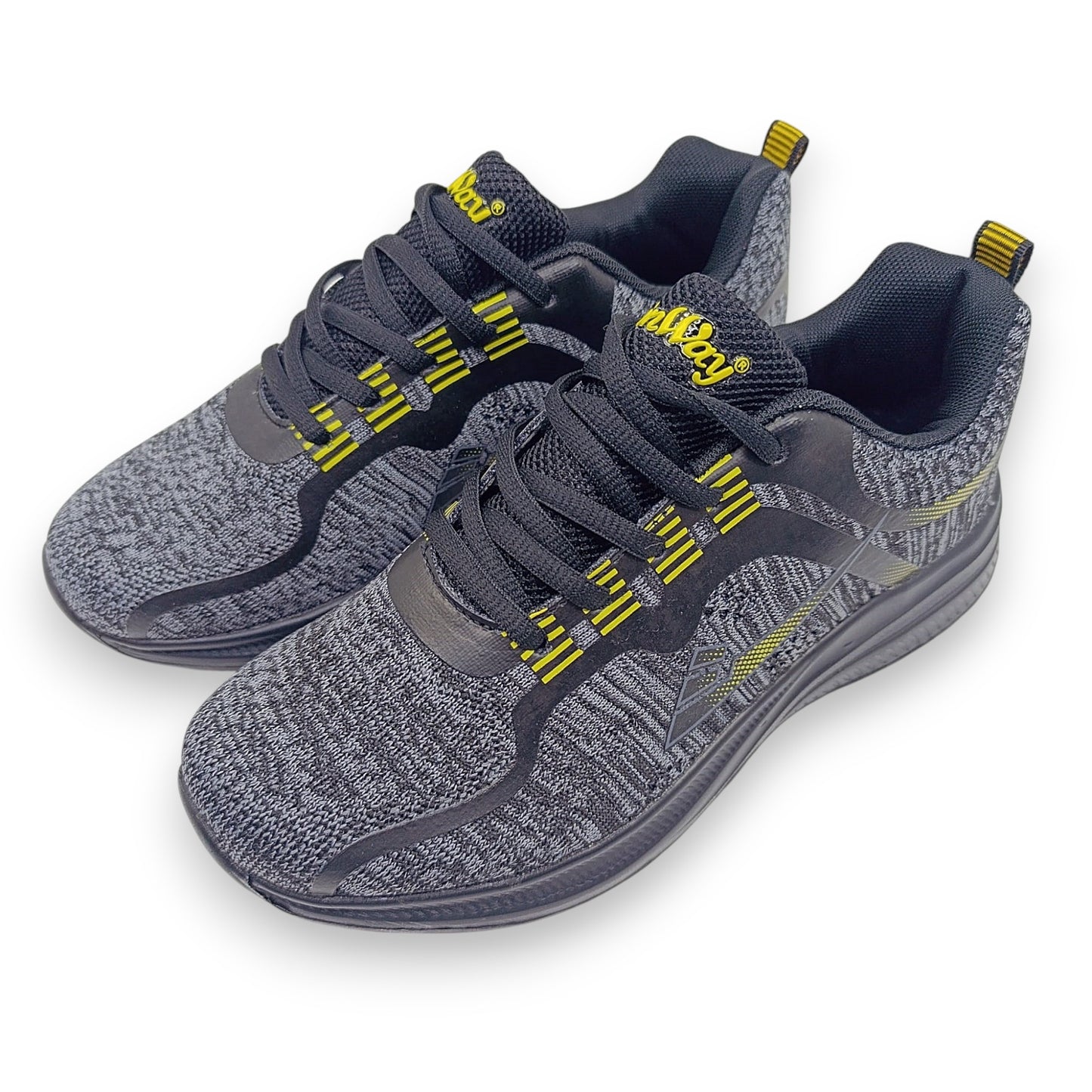 conway zenske tenisice crno sive zuti akcenti kosa perspektiva