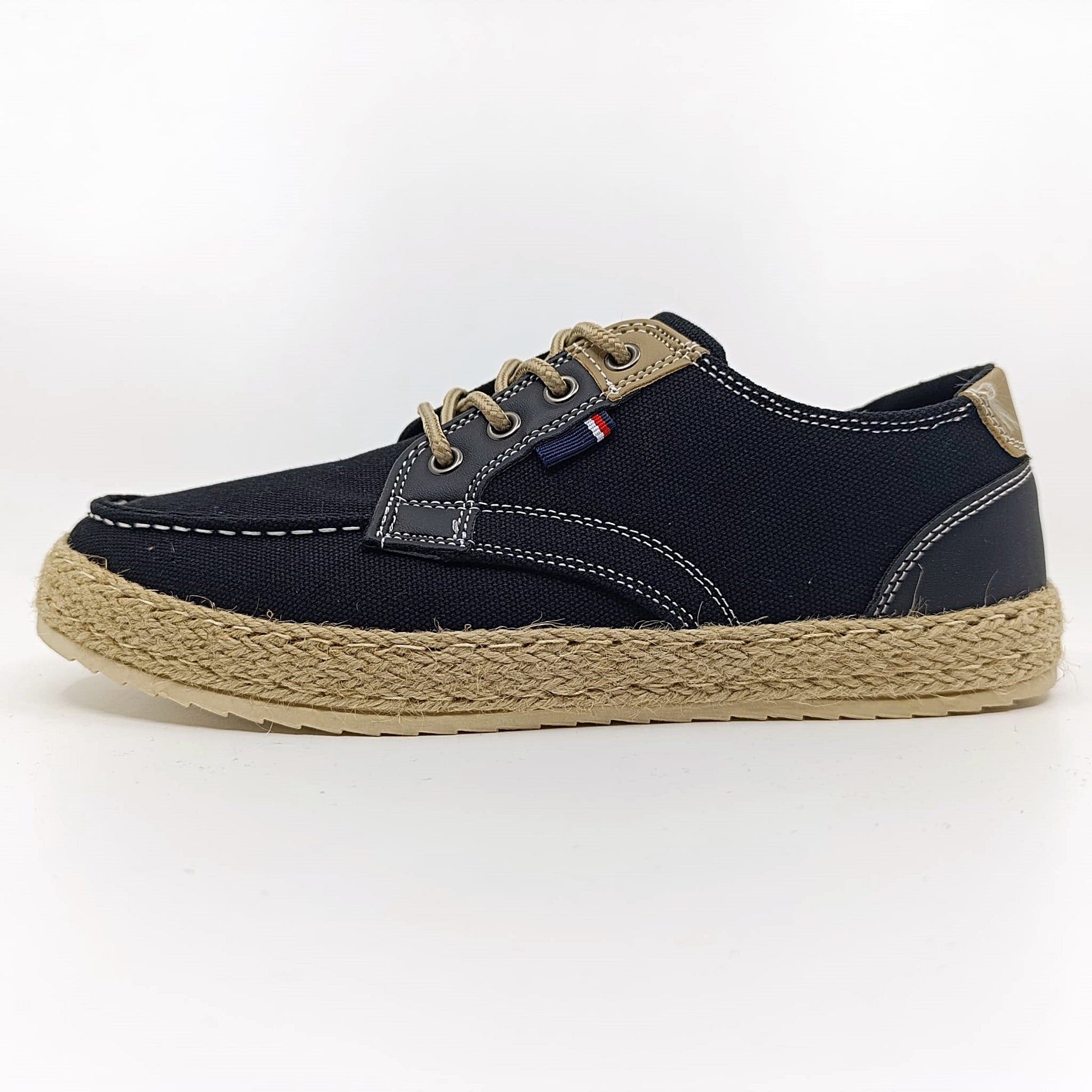 navy blue espadrile muske cipele kontrastni savovi juta