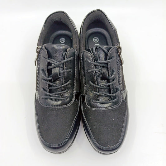 sportske zenske cipele crne bocni zatvarac perforacija