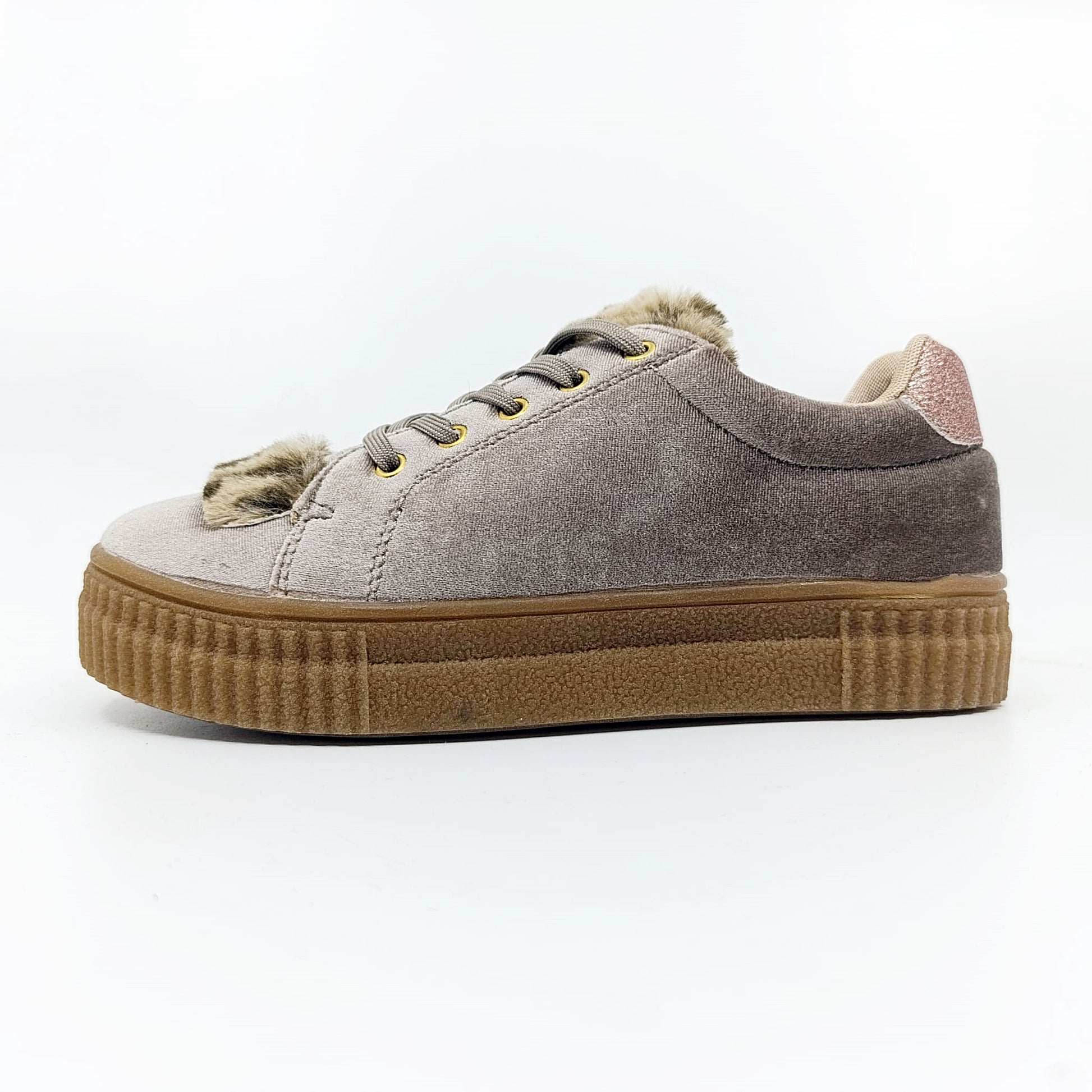 stylish platformske tenisice bez siva rose gold