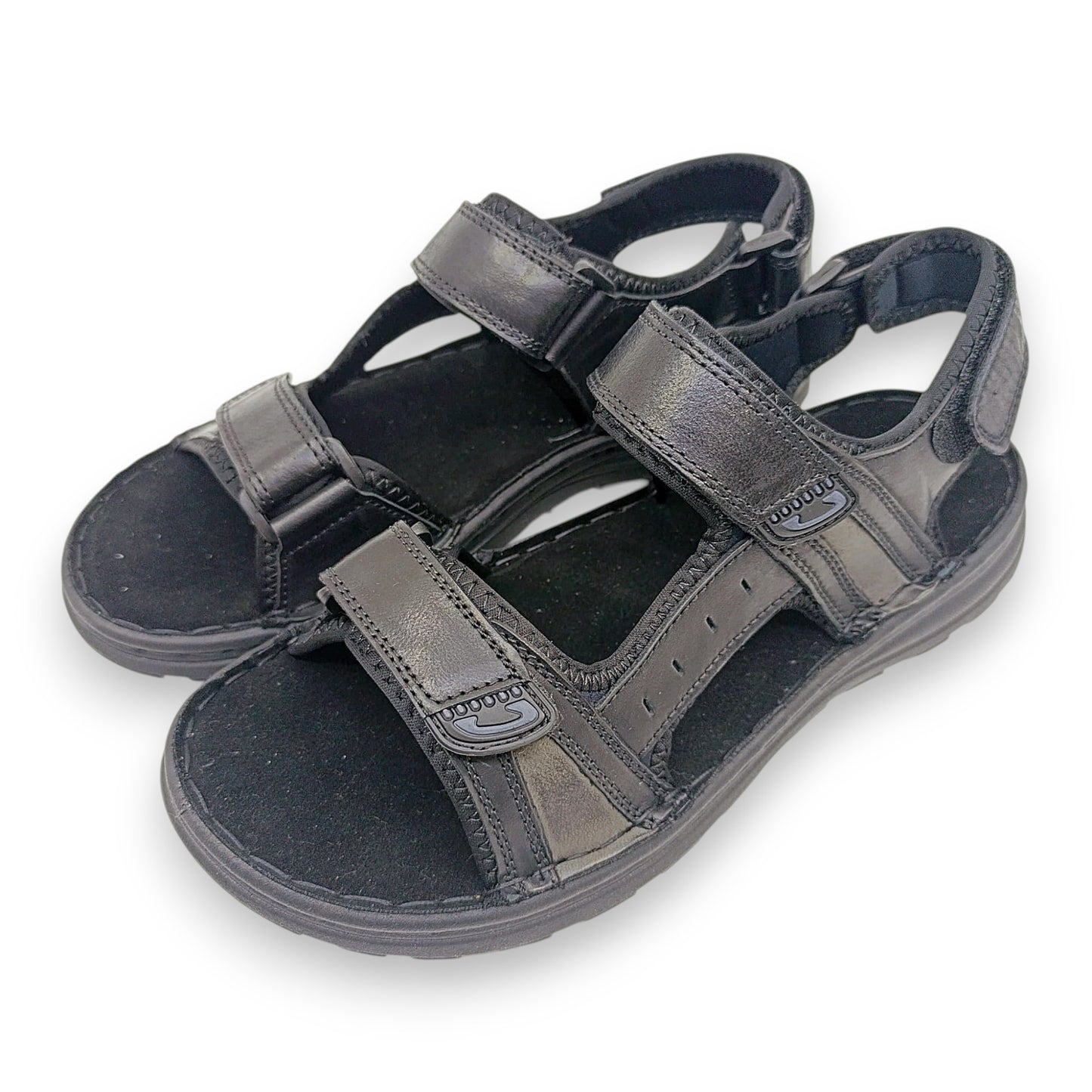 udobne crne kozne sandale za hodanje