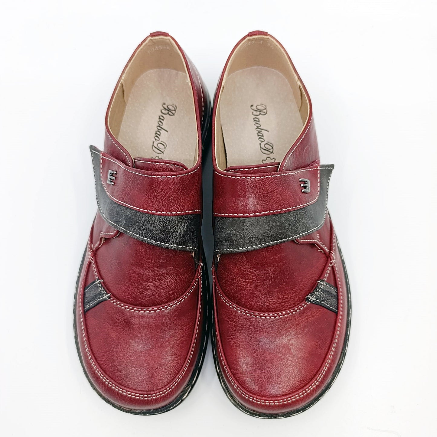 zenske bordo cipele prava koza tabanica zeleni detalji