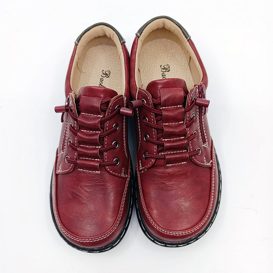 zenske cipele bordo prava koza unutrasnjost vezanje udobne