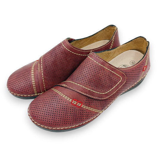 zenske cipele hodalice bordo perforirane cicak traka bocni pogled
